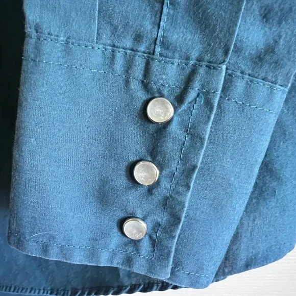 Men's Blue western snap button Dress Shirt - Picture 2 of 13